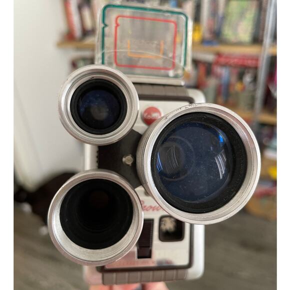 Vintage Kodak Brownie 3 Lens 8mm Camera w/ handle - cracked viewfinder, untested - Picture 3 of 6